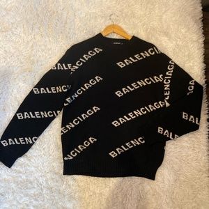 Balenciaga Black and White Logo Sweater